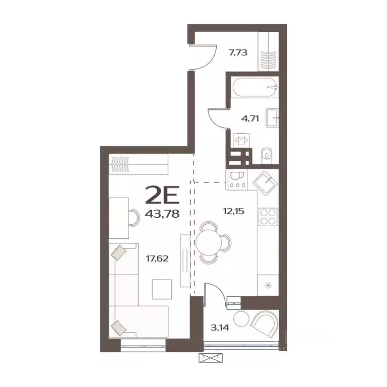 1-к кв. Приморский край, Владивосток ул. Слуцкого, 5А (43.78 м) - Фото 1