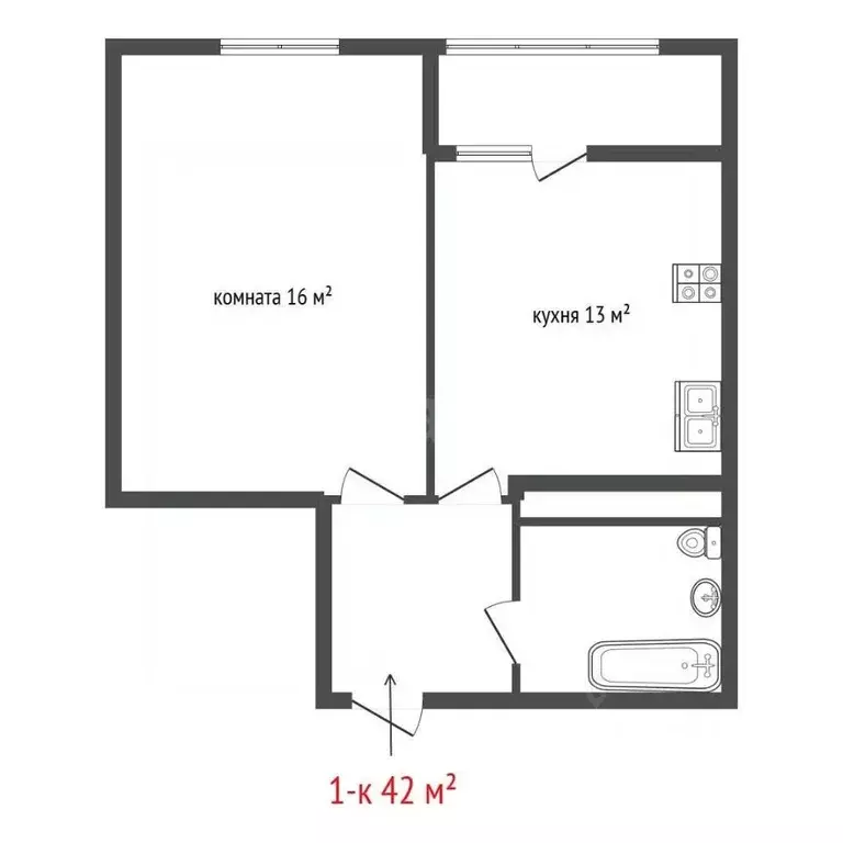 1-к кв. Свердловская область, Екатеринбург пер. Трамвайный, 2к4 (42.0 ... - Фото 2