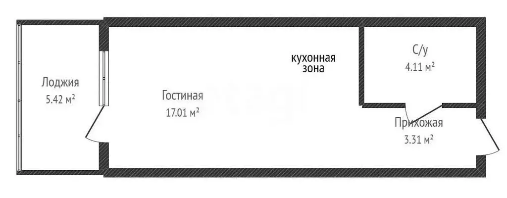 Квартира-студия: Краснодар, микрорайон Любимово, 16/1 (24.2 м) - Фото 0