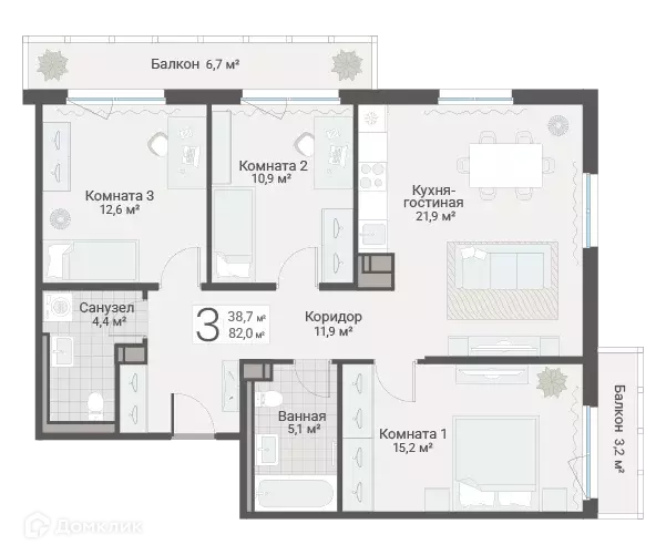 Продаётся 3-к квартира, 82 м - Фото 0