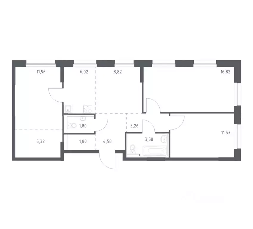 3-к кв. Приморский край, Владивосток Бам мкр,  (75.49 м) - Фото 1