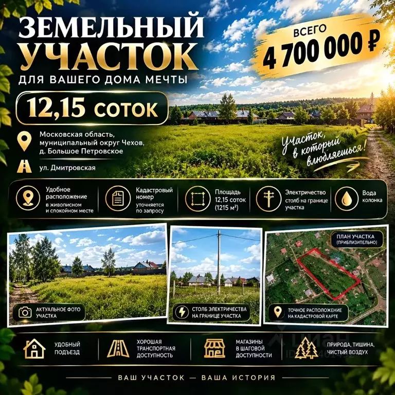 Участок в Московская область, Чехов муниципальный округ, д. Большое ... - Фото 1