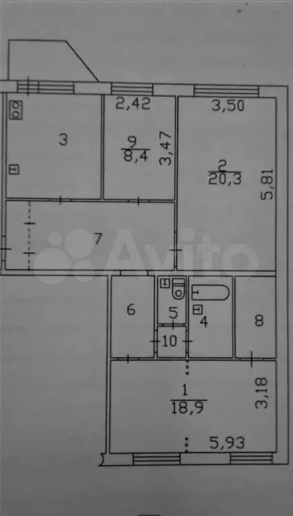 3-к. квартира, 84,3 м, 5/5 эт. - Фото 0