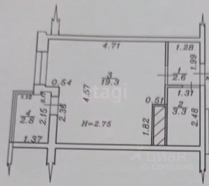 Студия Краснодарский край, Анапа Анапское ш., 24к3 (28.0 м) - Фото 1