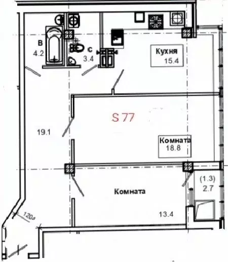 2-к кв. Ставропольский край, Пятигорск ул. Пестова (77.0 м) - Фото 0
