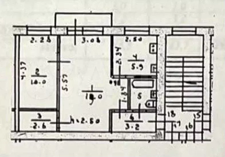 2-к. квартира, 43,7 м, 5/5 эт. - Фото 0