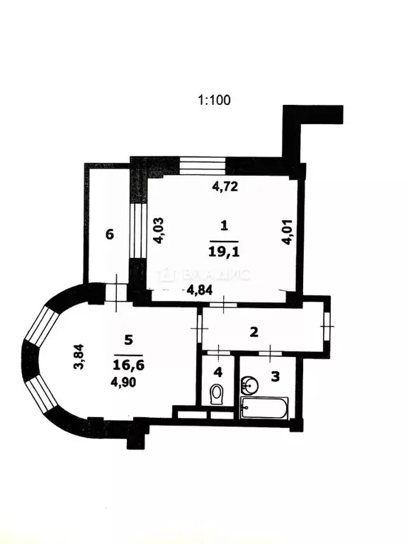 1-к кв. Белгородская область, Белгород ул. 5 Августа, 37 (47.0 м) - Фото 2