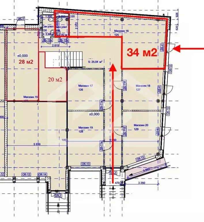 Торговая площадь в Москва Волгоградский просп., 46/15С3А (34 м) - Фото 2