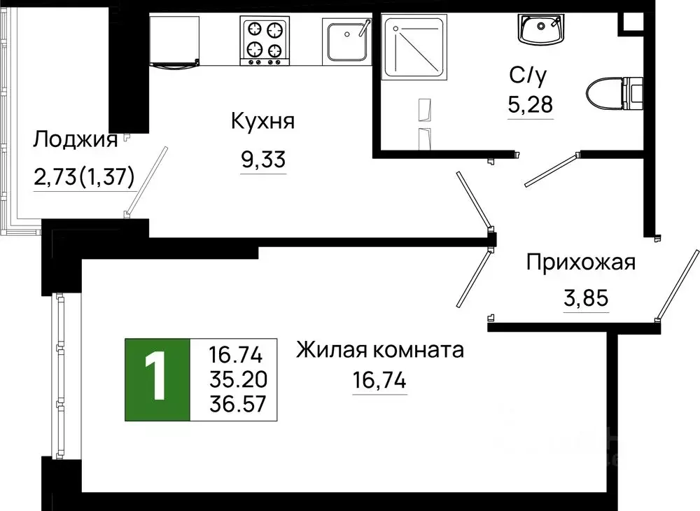 1-к кв. Ростовская область, Ростов-на-Дону Нефтекачка кв-л, Октябрь ... - Фото 0