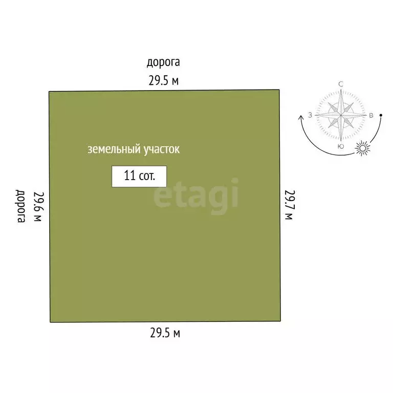 Участок в Тюмень, садовое товарищество Ясень, Северная улица (11 м) - Фото 1