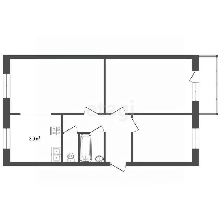 3-к кв. Ямало-Ненецкий АО, Муравленко ул. Муравленко, 15 (65.4 м) - Фото 1