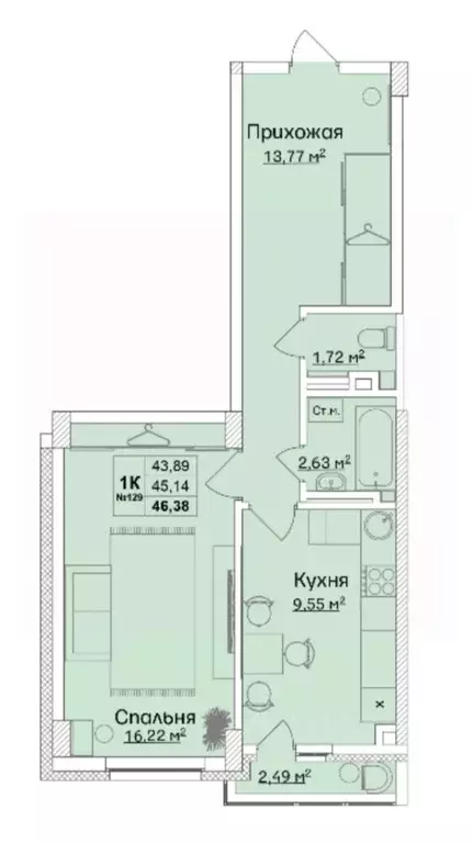 1-к кв. Нижегородская область, Кстово бул. Нефтепереработчиков, 15 ... - Фото 1