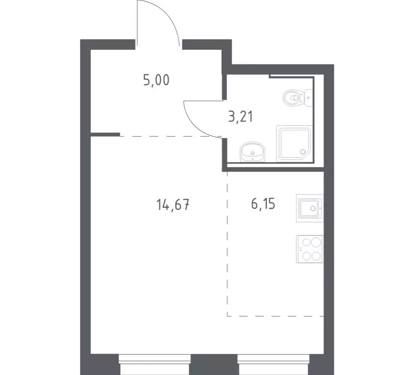 Квартира-студия: Владивосток, Первореченский район, микрорайон Бам ... - Фото 1