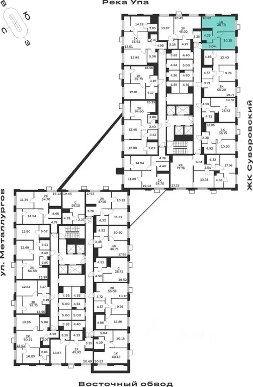 1-к кв. Тульская область, Тула Парк Патриот жилой комплекс (40.13 м) - Фото 1