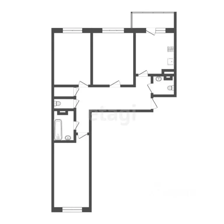 3-к кв. Тульская область, Тула городской округ, д. Харино ул. ... - Фото 2