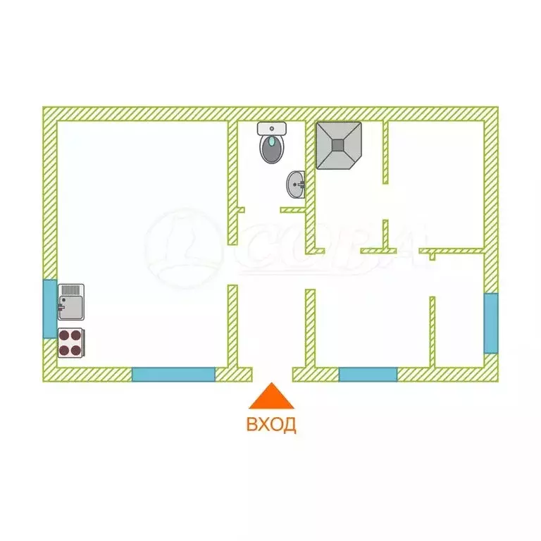 Дом в Тюменский муниципальный округ, деревня Падерина (60 м) - Фото 1