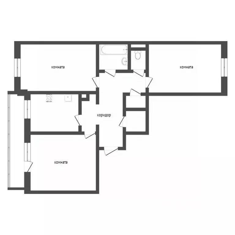 3-к кв. Бурятия, Улан-Удэ Ключевская ул., 40 (65.7 м) - Фото 1