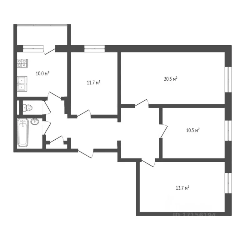 4-к кв. Тюменская область, Тюмень ул. Жуковского, 92 (82.5 м) - Фото 1