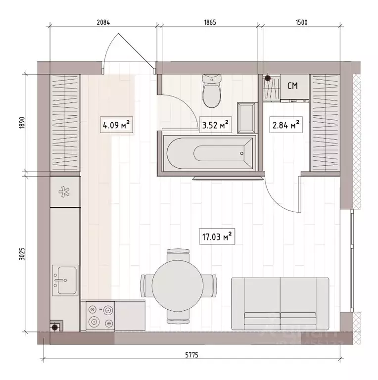 Студия Кемеровская область, Кемерово Уютный Квартал жилой комплекс ... - Фото 1