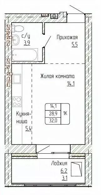 1-к кв. Алтайский край, Новоалтайск ул. Титова, 6 (32.0 м) - Фото 0