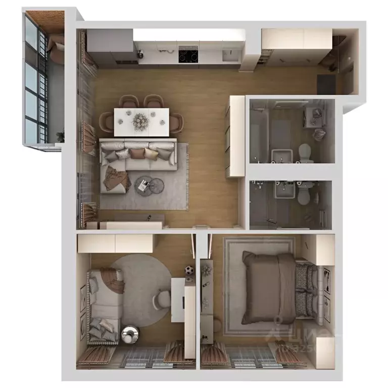 3-к кв. Пермский край, Пермь Самолетная ул., 6 (60.8 м) - Фото 2