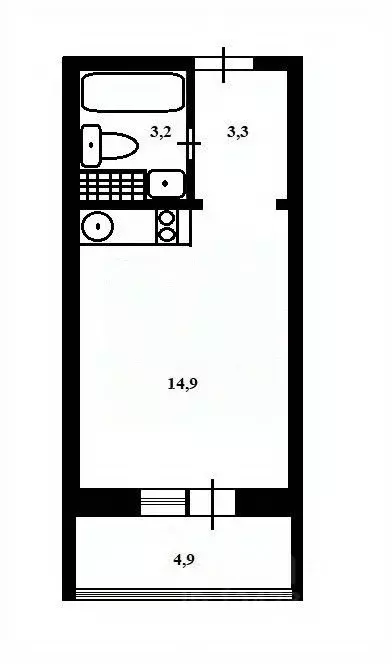 Студия Санкт-Петербург ул. Плесецкая, 14 (21.4 м) - Фото 1