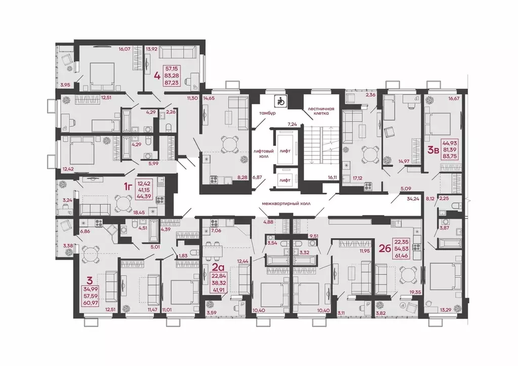 2-к кв. Пензенская область, Пенза ул. Измайлова, 41Б (61.46 м) - Фото 2