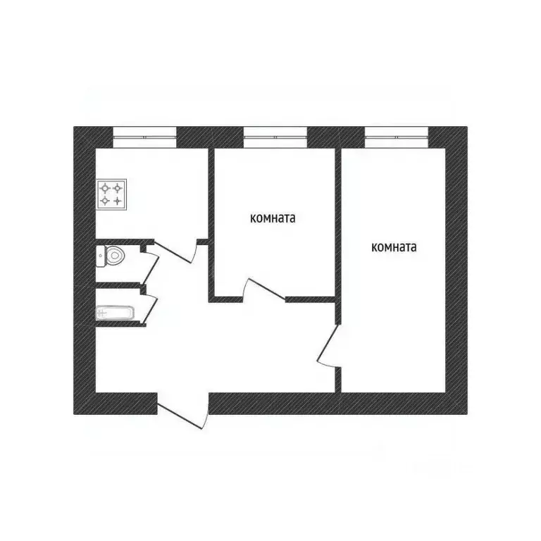 2-к кв. Ленинградская область, Сясьстрой Волховский район, ул. ... - Фото 2