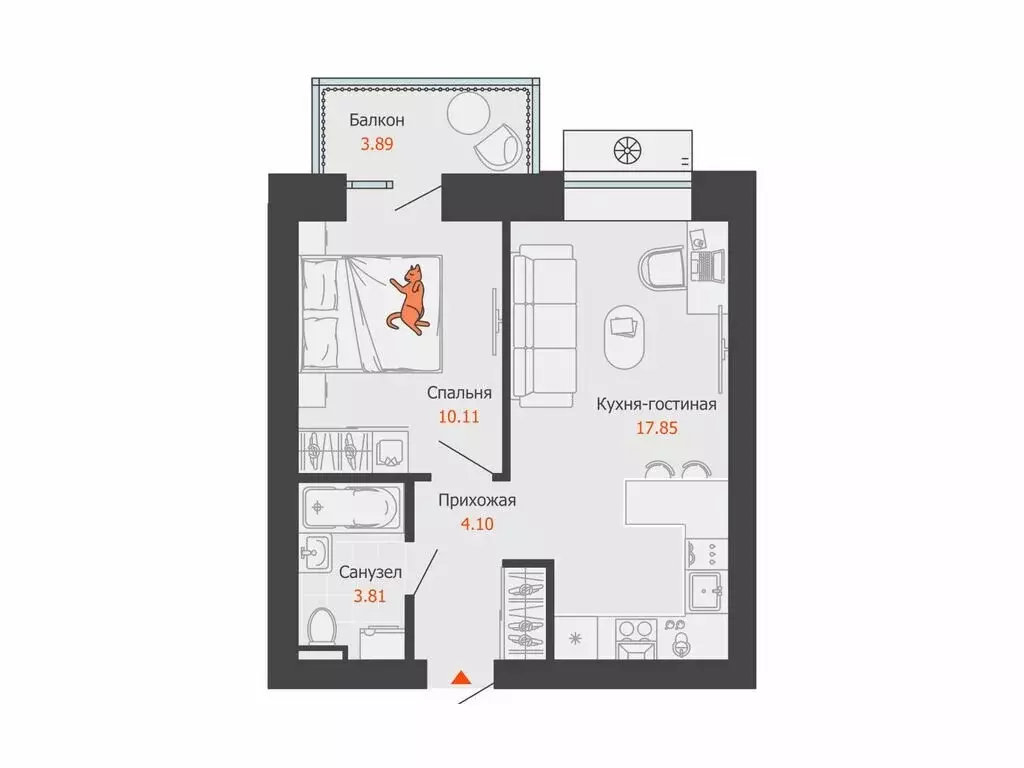 1-комнатная квартира: Волгоград, ЖК Центропарк (37 м) - Фото 1