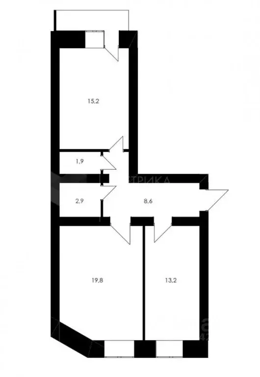 2-к кв. Тюменская область, Тюмень ул. Клары Цеткин, 61к6 (61.1 м) - Фото 1