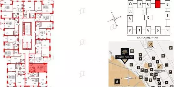 Студия Санкт-Петербург Планерная ул., 99 (23.6 м) - Фото 1