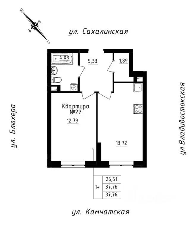 1-к кв. Свердловская область, Екатеринбург ул. Кронштадтская (37.76 м) - Фото 0