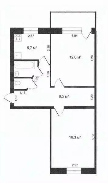 2-к кв. Костромская область, Кострома ул. Голубкова, 4а (43.8 м) - Фото 1