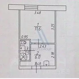 1-к кв. Татарстан, Казань ул. Абжалилова, 1/82 (19.0 м) - Фото 2