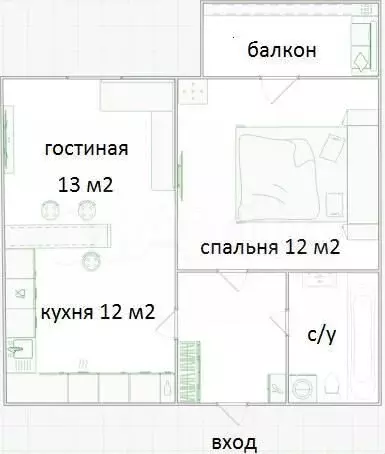 1-к. квартира, 50,5 м, 21/25 эт. - Фото 0