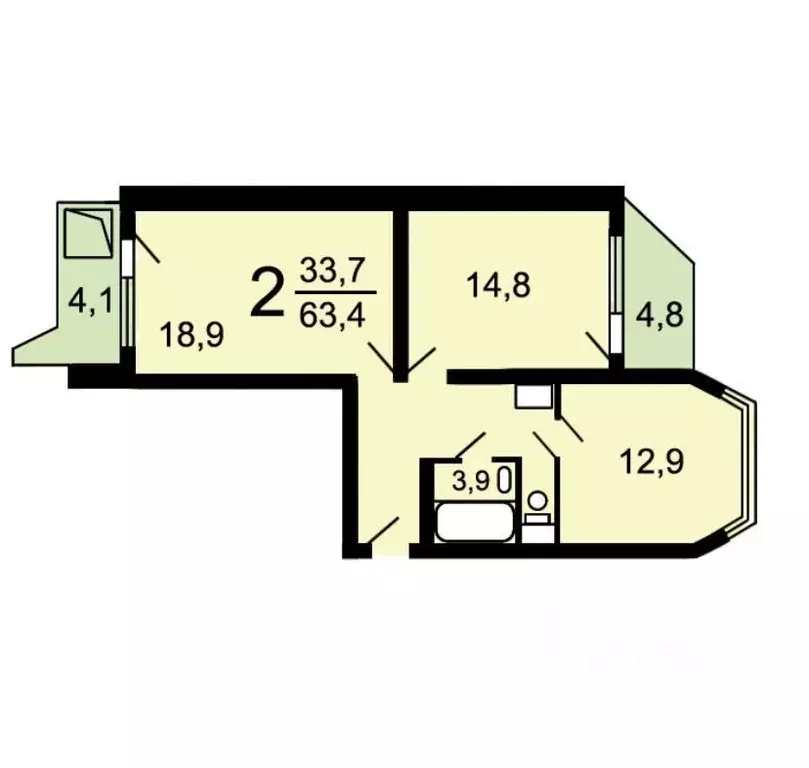 2-к кв. Москва Бескудниковский бул., 19к2 (65.0 м) - Фото 0