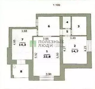 2-к. квартира, 70 м, 4/6 эт. - Фото 0