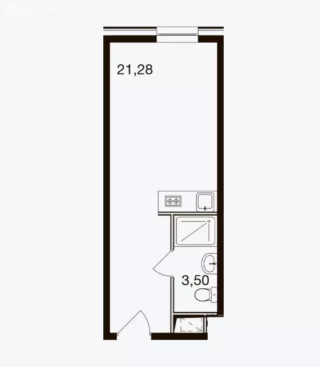 Квартира-студия: посёлок городского типа Новоивановское, Западная ... - Фото 1