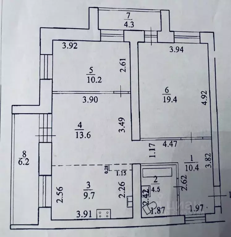 3-к кв. Башкортостан, Уфа ул. Авроры, 5/12 (81.3 м) - Фото 2