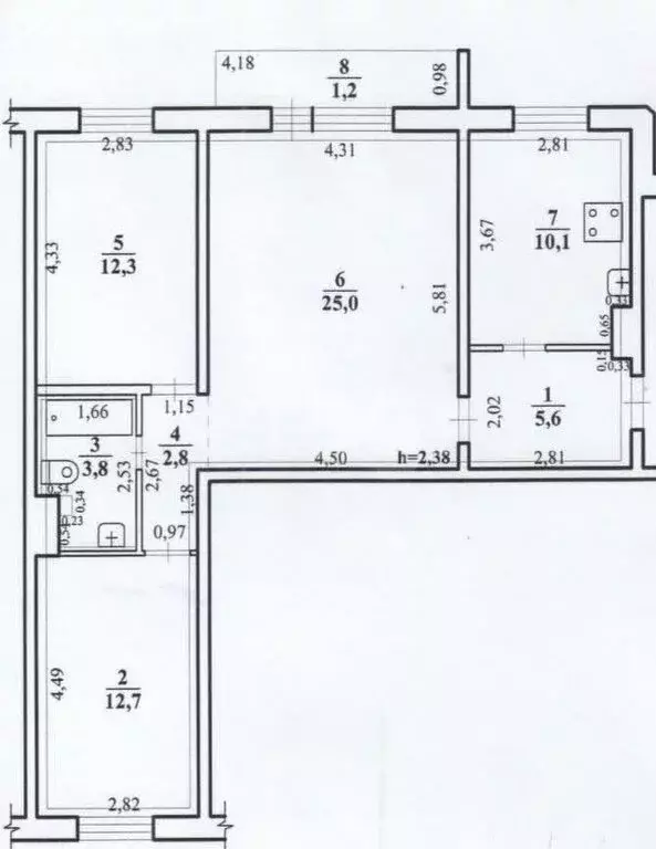 3-комнатная квартира: Чита, улица Красной Звезды, 26 (72.3 м) - Фото 1