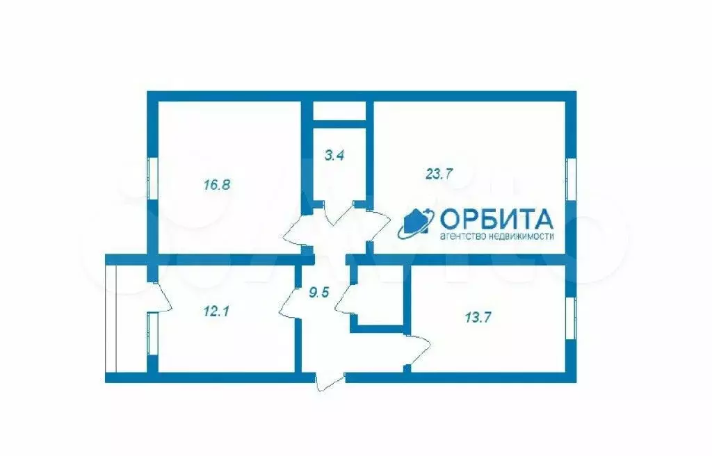 3-к. квартира, 82,7 м, 14/16 эт. - Фото 0