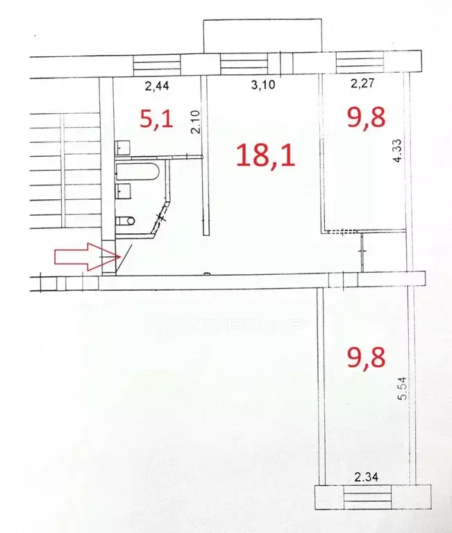 3-к кв. Пермский край, пос. Звездный ул. Ленина, 2 (55.6 м) - Фото 1