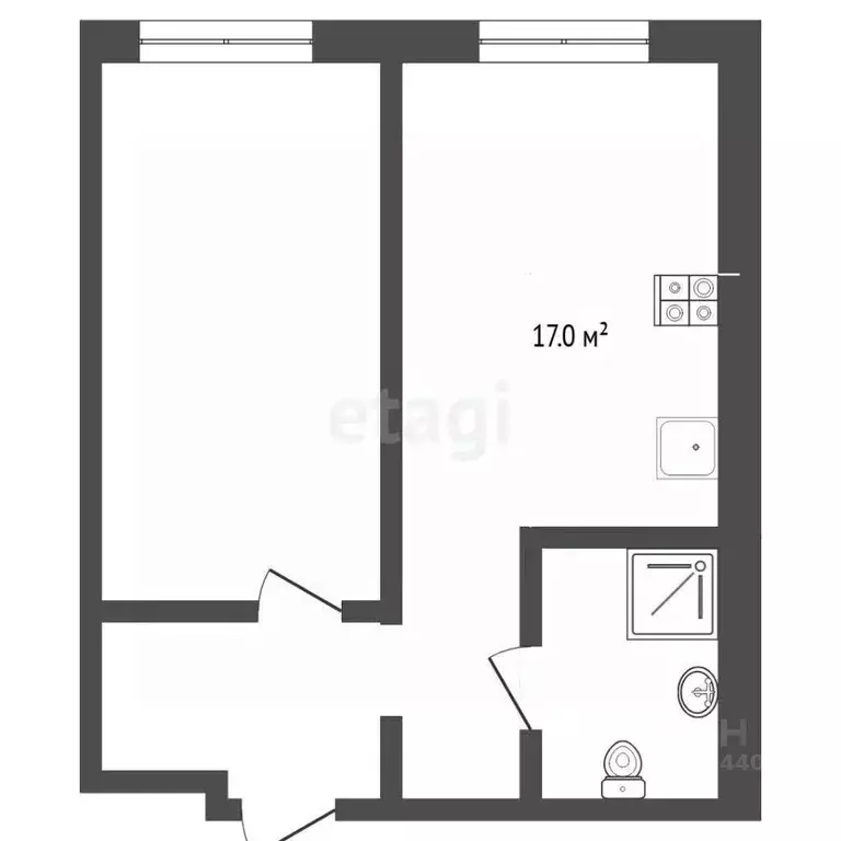 1-к кв. Тюменская область, Тюмень ул. Василия Подшибякина, 12 (39.1 м) - Фото 2