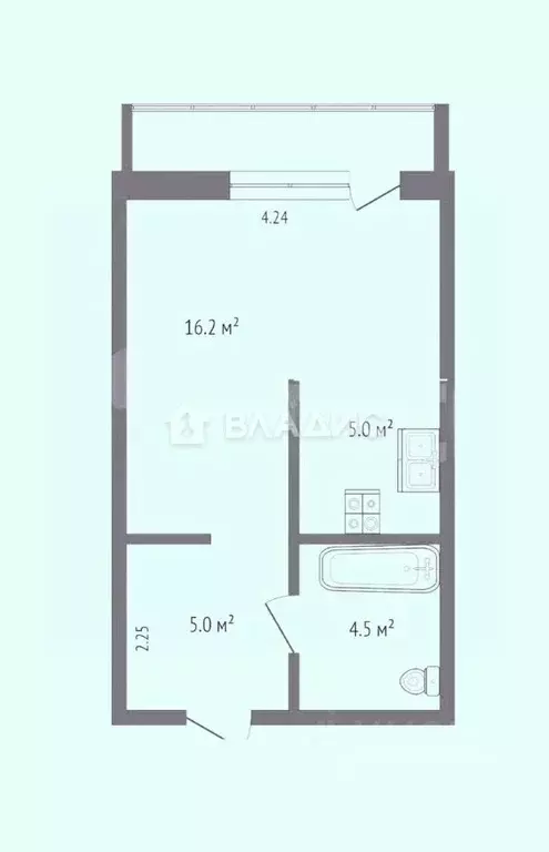 Студия Башкортостан, Стерлитамак просп. Октября, 87 (30.7 м) - Фото 2