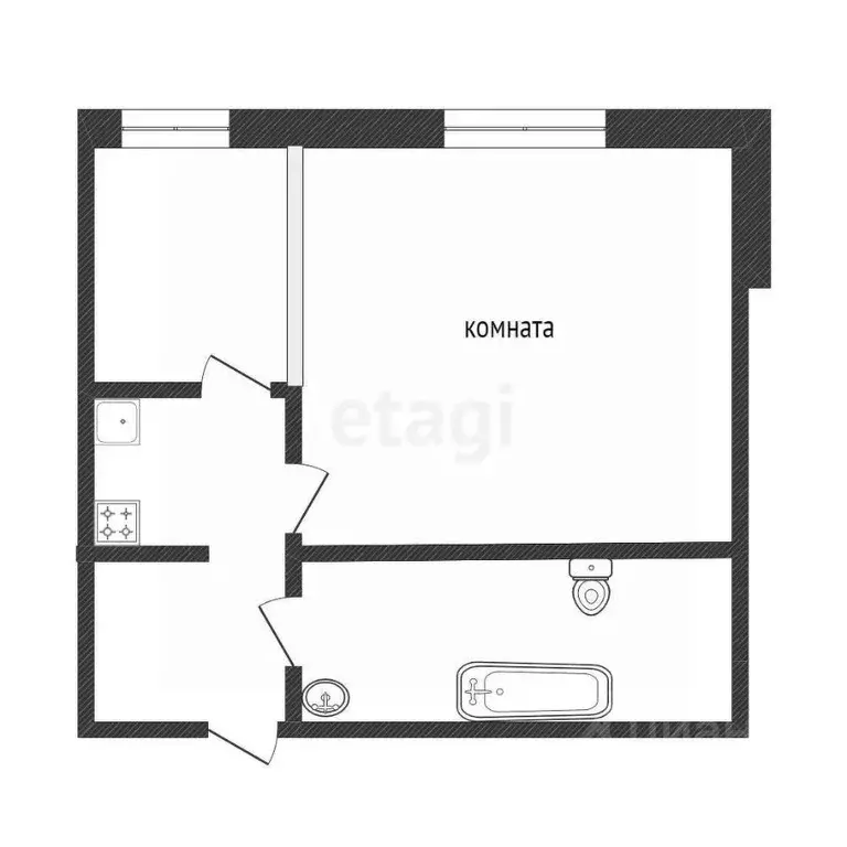 2-к кв. Бурятия, Улан-Удэ ул. Столбовая, 56 (40.4 м) - Фото 1