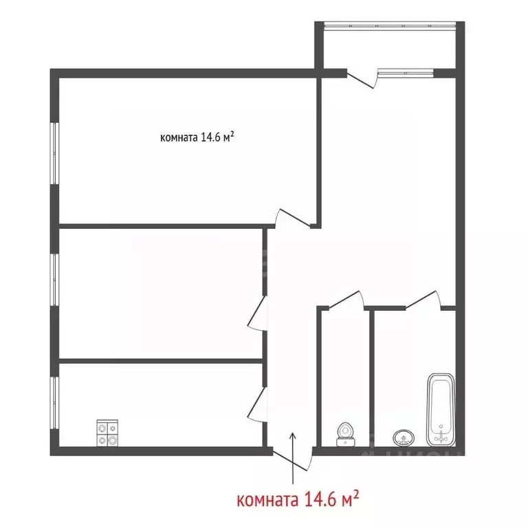 Комната Свердловская область, Сысерть Новый мкр, 23 (14.6 м) - Фото 2
