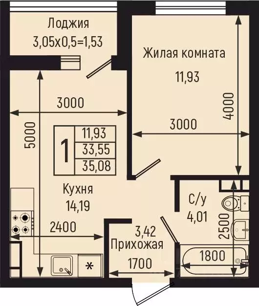 1-к кв. Краснодарский край, Туапсинский муниципальный округ, с. Небуг  ... - Фото 0