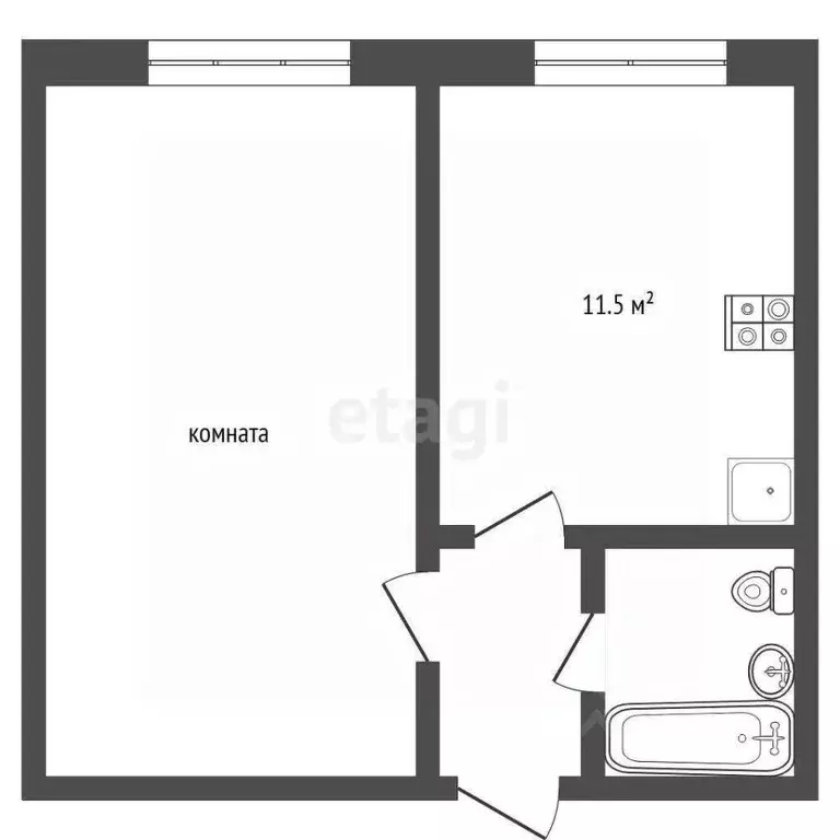 Комната Коми, Усинск ул. 60 лет Октября, 2/2 (30.4 м) - Фото 1