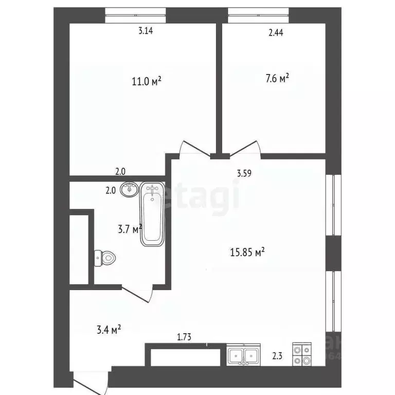 2-к кв. Московская область, Красногорск ул. Авангардная, 4 (44.0 м) - Фото 1
