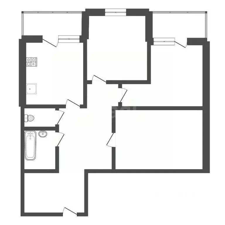3-к кв. Тульская область, Тула ул. Макаренко, 38 (92.2 м) - Фото 1